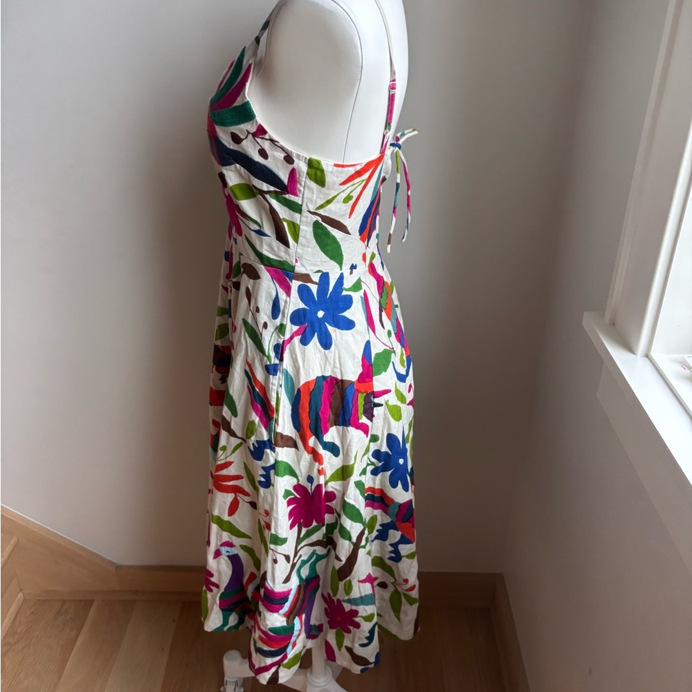 Anthropologie White Embroidered Floral Sundress with Multicolor Motifs - Picture 7 of 9